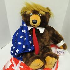 TRUMPY BEAR Deluxe 22” Donald Trump Teddy Bear Plush With American Flag Cape NWT picture