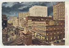 1912 Antique Chicago Hammon Posted Night Time Skyline Vintage Postcard 13-A picture