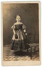 Antique CDV Circa 1870s Coss Beautiful Young Girl Wearing Gloves Springfield, OH picture