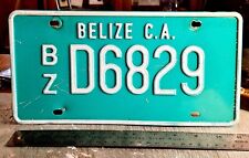 🌎 - BELIZE - 1991 series embossed Belize City TAXI license plate, bright green picture