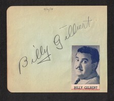 Billy Gilbert American Actor Original Signed Autograph Album Page Dated 1939 picture