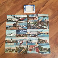 20 Miniature Souvenir Cards Duluth superior Harbor Minnesota ore docks VTG tub15 picture