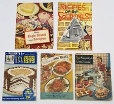 VTG 1940-1950s Lot 5 RECIPE BOOKLETS Cookbooks Eagle Brand P&G Pillsbury Meat picture
