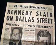 Best 1963 John F. Kennedy JFK Assassination Rare DALLAS TX Texas old Newspaper picture