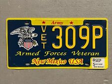 VINTAGE NEW MEXICO LICENSE PLATE ARMED FORCES VETERAN/ARMY SEPTEMBER 2005 picture