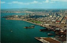 California San Diego Naval Base & World Port San Diego Bay Vintage Postcard picture