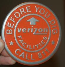 RARE NOS VINTAGE VERIZON FACILITIES BEFORE YOU DIG CALL 811 TAG TELEPHONE SIGN picture