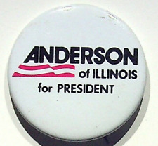 VTG. JOHN B ANDERSON CAMPAIGN POLITICAL PRESIDENT 1980 ADVERTISEMENT BUTTON PIN picture