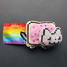 2012 Jakks Pacific Nyan Cat Plush Flying Pop Tart 8 Bit Gay Pride Rainbow Flag  picture