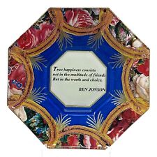 Durwin Rice New York Artist Signed Decoupage Plate Friendship Quote Ben Jonson picture