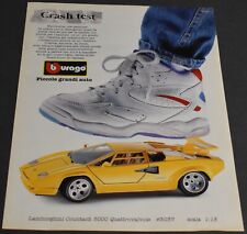 1996 Print Ad Lamborghini Countach 5000 Burago Car Crash Test Boy Foot Art Spain picture