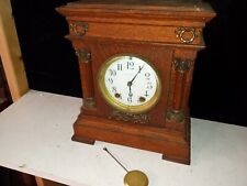 oak seth thomas City series 8 day shelf clock with porc dial  picture