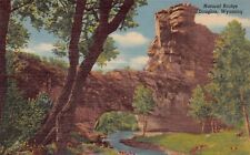 Douglas WY Wyoming Hwy 30 Natural Bridge Rock Formation Linen Vtg Postcard M11 picture