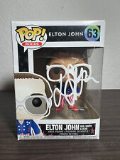 Funko Pop ELTON JOHN RED, WHITE, BLUE #63 SIGNED AUTHENTICATED COA  picture