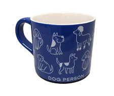 DOG PERSON Coffee Tea Mug Cup 16Oz Stoneware Blue by Parker Lane puppies doggies picture