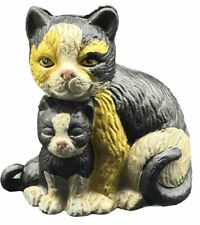Vintage Cast Iron Coin Bank Cat & Kitten picture