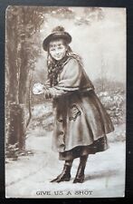 Cute Young Girl Ready to Throw Snowball Famous Picture Series Sheahan Postcard picture