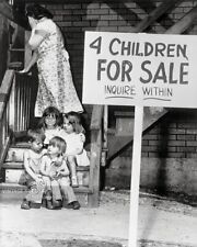 4 Children For Sale Vintage Photo - 1948 Chicago IL - Bizarre Tragic Odd Strange picture