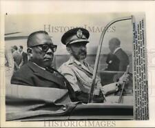 1963 Press Photo William Tubman with Haile Selassie at Addis Ababa airport picture