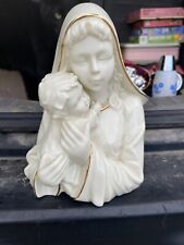 MIKASA Madonna and Child Statue Gold Trim Porcelain FK001 Holiday Elegance picture