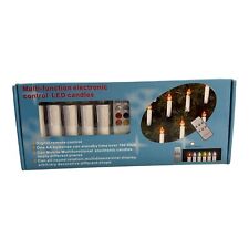 Multi Function 10 Remote Control Led Candles Christmas 7 Color W Tree Clips NIB picture