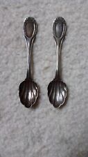 Pair of coin Silver Shell Spoons w/ Shell bowl for COFFEE / TEA 4