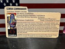1984 GI Joe COBRA COMMANDER File Card Only Near Mint ARAH THE ENEMY LEADER picture