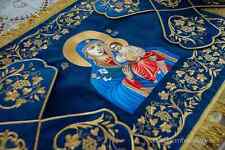 Chalice covers set, Blue gold with Icon, FULLY embroidered, velvet cotton picture