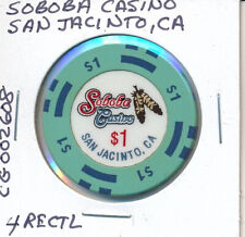 $1 CALIFORNIA CASINO CHIP SOBOBA CASINO SAN JACINTO TRIBAL 4RECTL #CG002608  picture