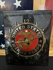 Marine Corps Oak Marble Wall Clock NICE Great Quality Semper Fi picture
