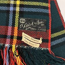 Vintage A. Laird & Sons Scottish Wool Plaid Blanket Dundee & Perth 40s 50s picture