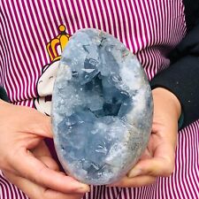 1580G HUGE Natural Blue Celestite Crystal Geode Cave Mineral Specimen 160 picture