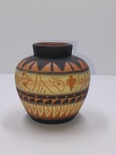 Native American Navajo Pottery Pot Hand Painted Colorful Yabeny Artist Signed picture