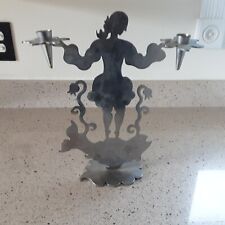 Vintage Amy Hess Signed Steel Sculpture Candle Holder Circus Performer ~ 14