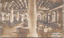 CHICAGO Illinois RPPC Real Photo Postcard STRATFORD HOTEL Cafe View 1911 Cancel picture