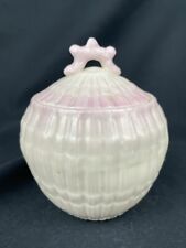 RARE FIND Vintage Beleek Irish Porcelain PINK Sugar Bowl w Coral Design Handle picture