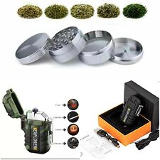 Large 50mm Herb  Grinder and Electric Plasma Lighter Combo picture