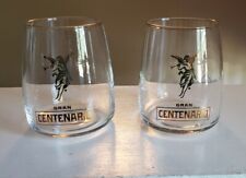 Gran Centenario Tequila Mexican Lowball Glass Cup Gold Rim Angel SET OF 2 EUC picture