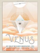Retro Style Space Exploration Poster - Venus - Cloud Nine Observatory - 24x32 picture