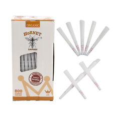 800x HORNET 1 1/4 Pre-Rolled Rolling Cones Natural Pre-Filtered Paper Cone White picture