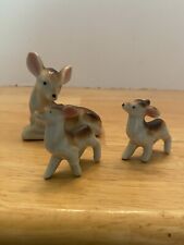 Vintage Occupied Japan Ceramic Doe And 2 Fawns picture