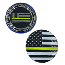Thin Gold Line Back the Blue Core Values Challenge Coin Police Dispatcher gold / picture