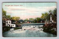 Stamford CT-Connecticut, Mill River Dam, Antique, Vintage Souvenir Postcard picture