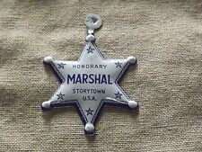 VINTAGE 1950S WHITE  HONORARY MARSHAL BADGE  STORYTOWN LAKE GEORGE NY  1ST ISSUE picture