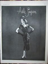 1950 Vintage ADELE SIMPSON Womens Black Dinner to Theatre Dress fashion Ad picture
