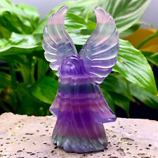 79G Natural Rainbow Fluorite witch quartz crystal carving therapy picture