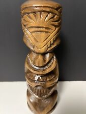 HAWAIIAN Tiki Wood Statue Handmade Signed by Artist 