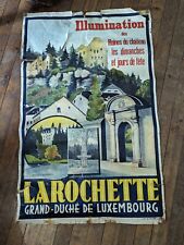 Original Vintage Larochette Illumination Castle Ruins Luxembourg Travel Poster picture