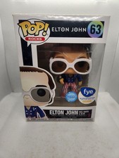 FUNKO POP ROCKS Elton John Red White Blue 63 Glitter FYE Vaulted POP Vinyl NIB picture