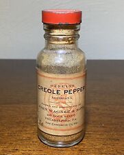 RARE Vintage Spice Jar 1941 John Wagner & Sons Creole Pepper, Bottle Half Full picture